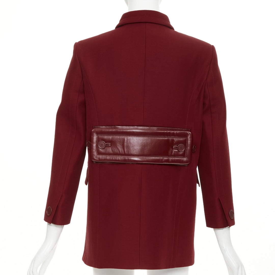 GUCCI 2025 Rosso Ancora wool silk cady martingale double breasted jacket IT40 S