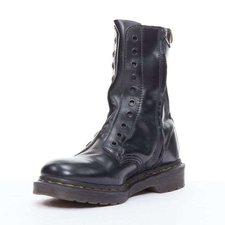 VETEMENTS DR MARTENS 2017 Border Line 1490 black laceless combat boots EU38