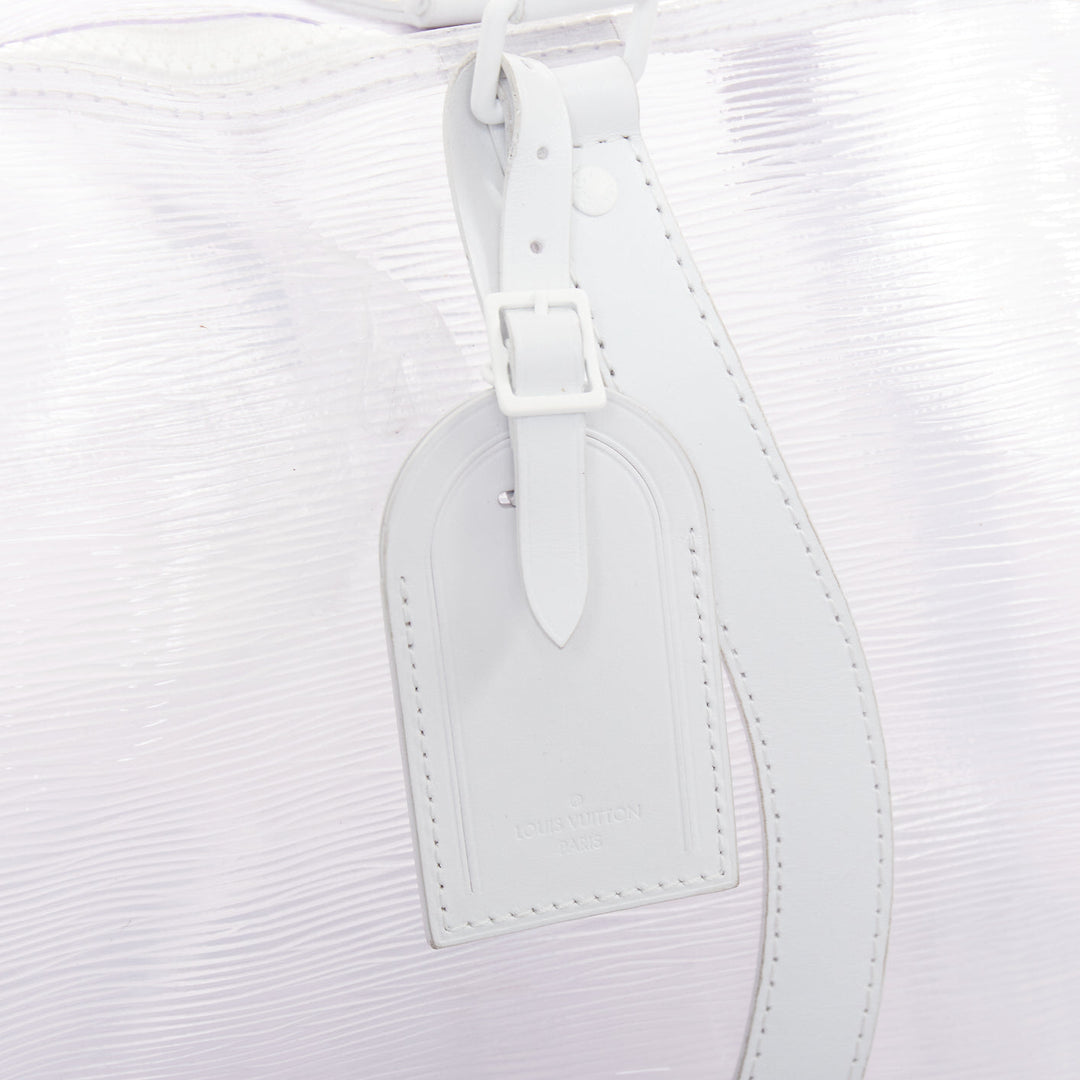 LOUIS VUITTON Virgil Abloh 2019 Keepall Bandouliere 50 white epi PVC travel bag