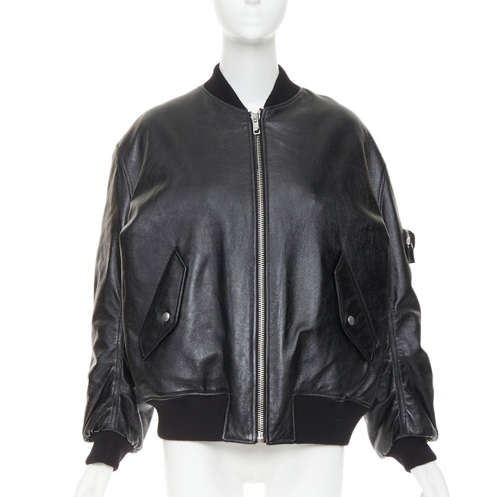 PRADA  Raf Simons 2021 Runway lambskin triangle pouch oversized bomber IT38 XS