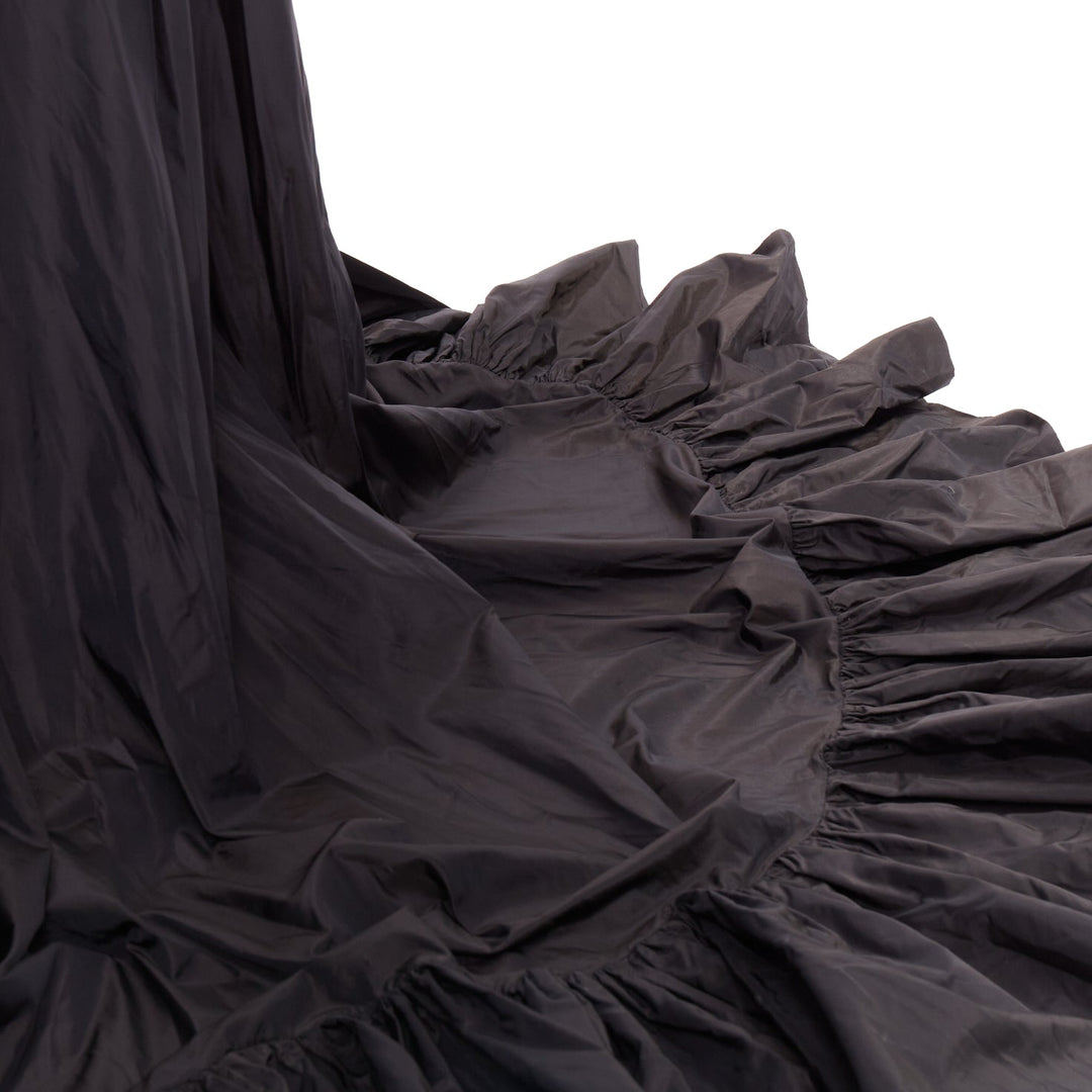 rare ALEXANDRE VAUTHIER COUTURE SS2017 Runway black velvet crystal ruffle gown