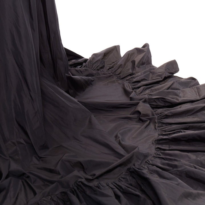 rare ALEXANDRE VAUTHIER COUTURE SS2017 Runway black velvet crystal ruffle gown