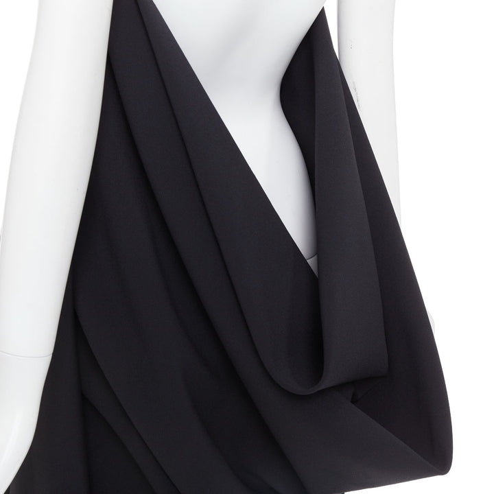 ALEXANDRE VAUTHIER COUTURE black halter neck cowl back voluminous maxi gown