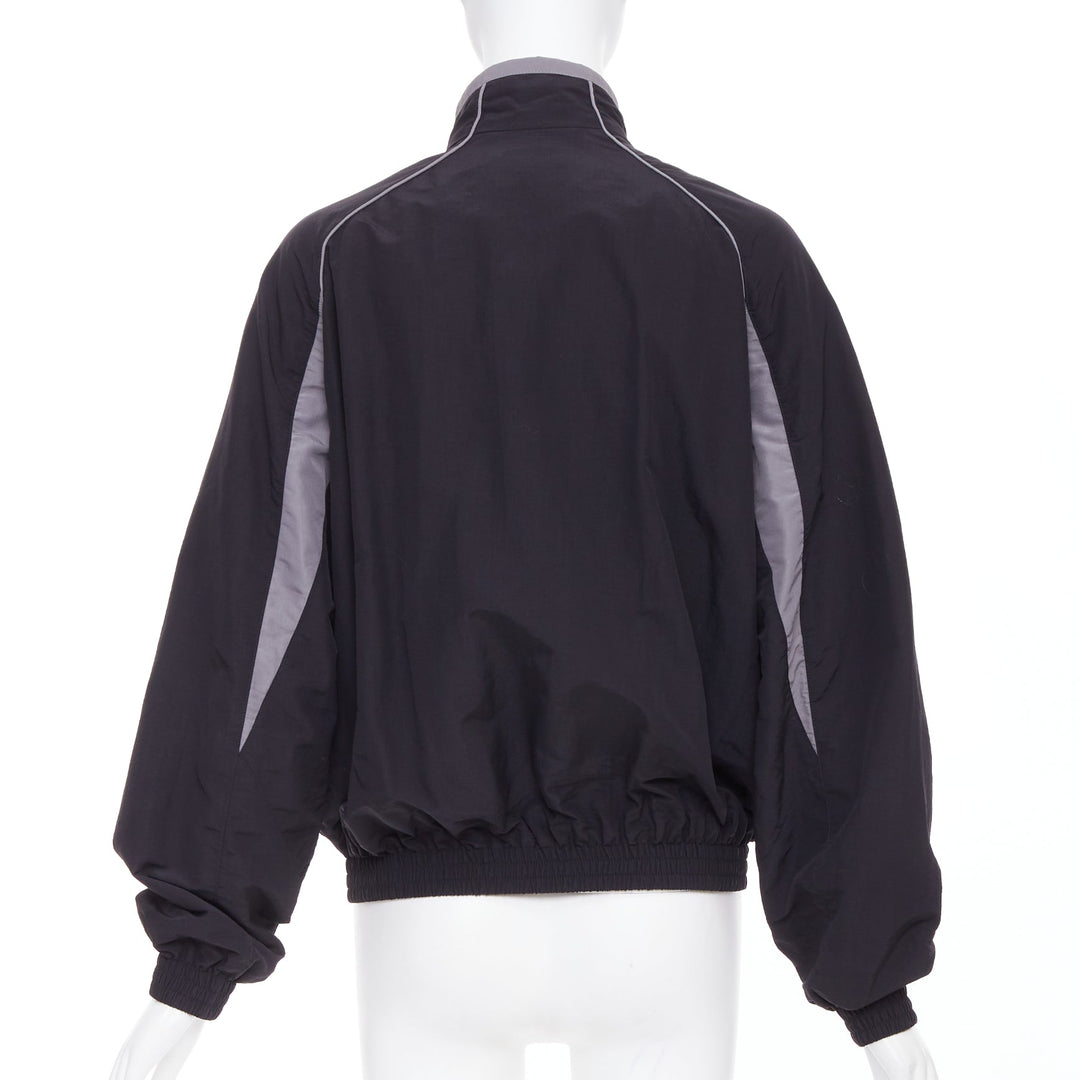 BALENCIAGA 2023 3B black grey white sports oversized track jacket S