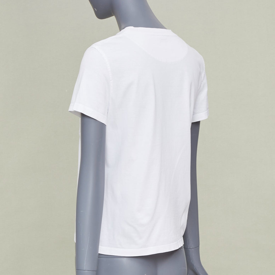 HERMES 2024 Mosaique Au 24 embroidered H pocket blanc white cotton tshirt FR38 M