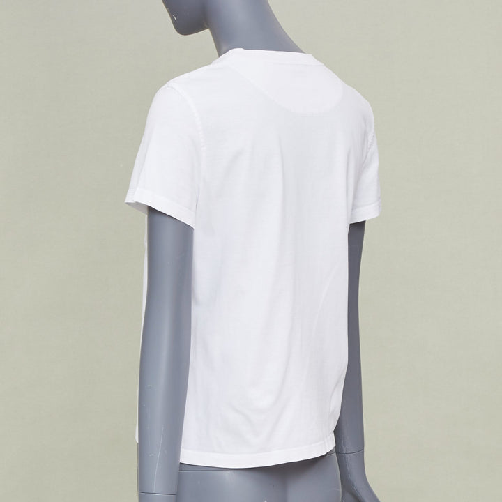 HERMES 2024 Mosaique Au 24 embroidered H pocket blanc white cotton tshirt FR38 M
