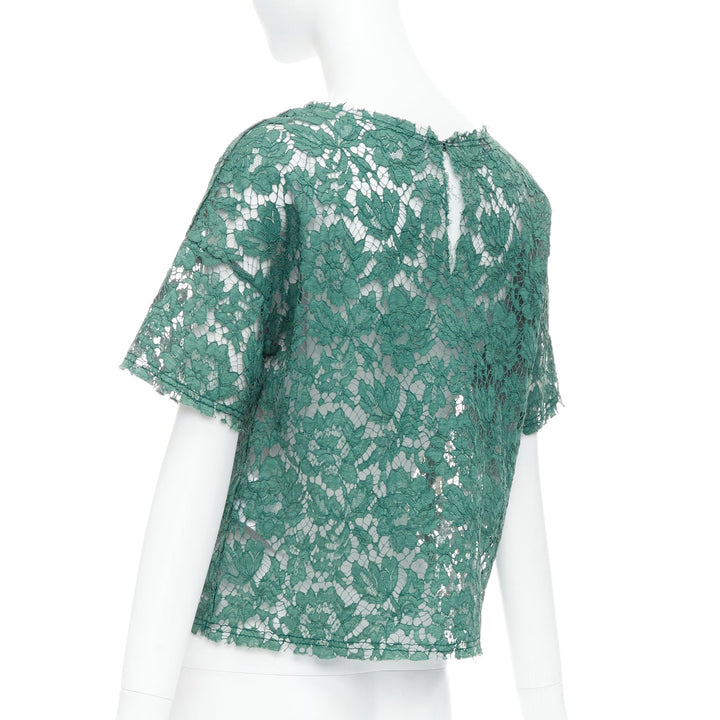 Female mannequin wearing Valentino by Pier Paolo Piccioli Green Cotton Women Top in Size IT38 | Available at JHROP