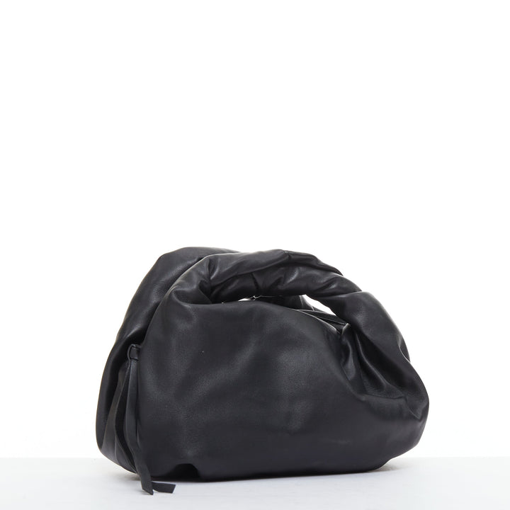DRIES VAN NOTEN Twisted Handle black soft leather top handle bag