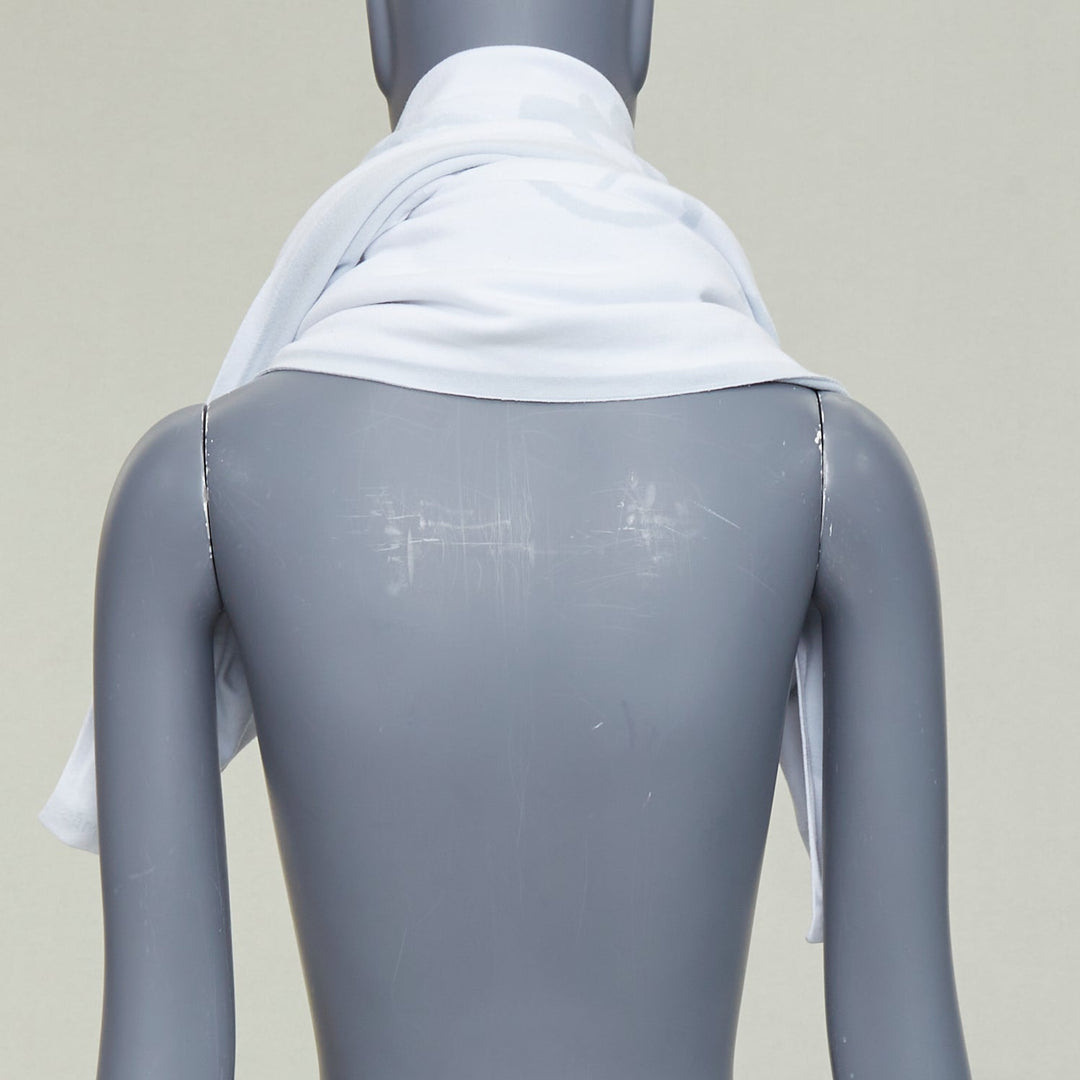 HERMES Baby light blue cotton baby horse print white trim blanket 115cm