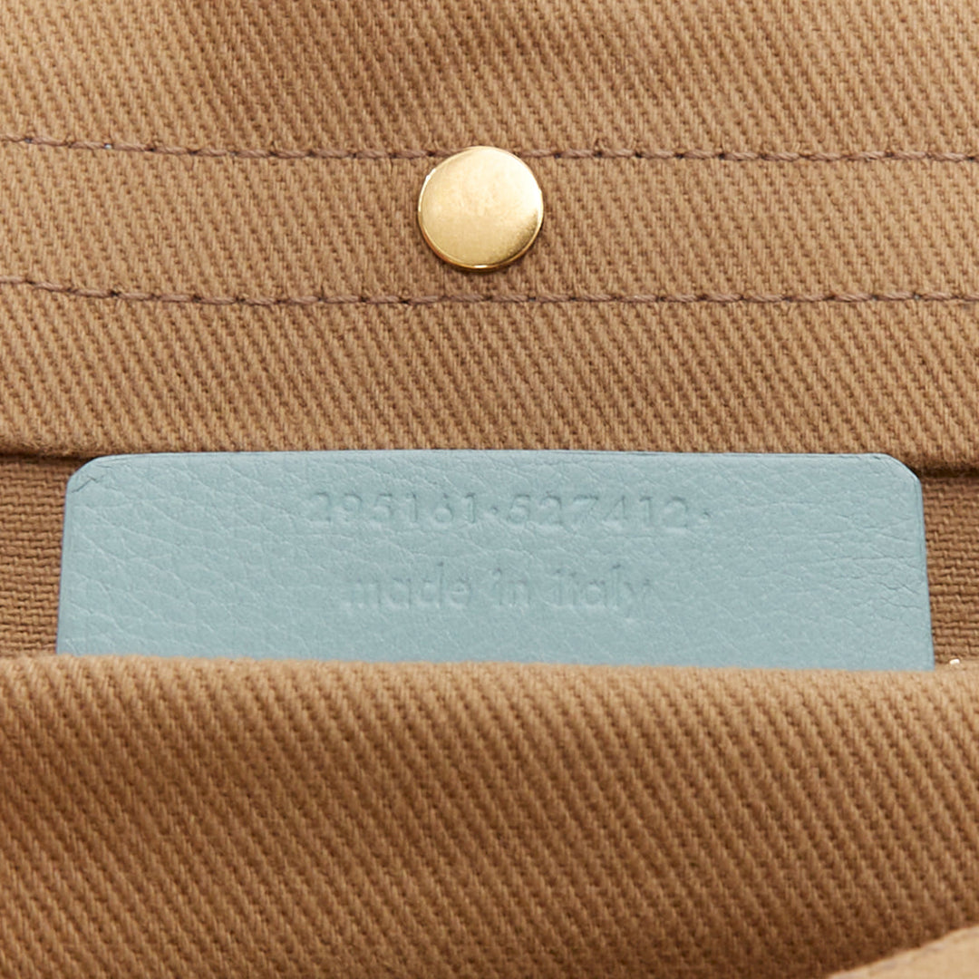 YVES SAINT LAURENT Muse 2 glacier blue canvas gold hardware leather satchel bag