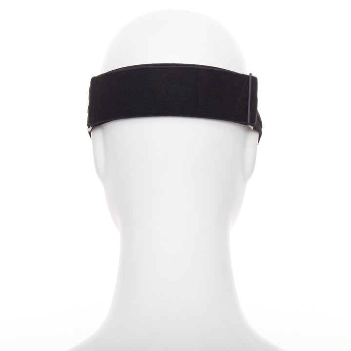 CHANEL black acetate technical shield ski goggles sunglasses