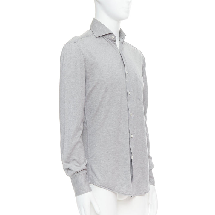 Male mannequin wearing Brunello Cucinelli Grey Cotton Men Shirt in Size  XS | Available at JHROP