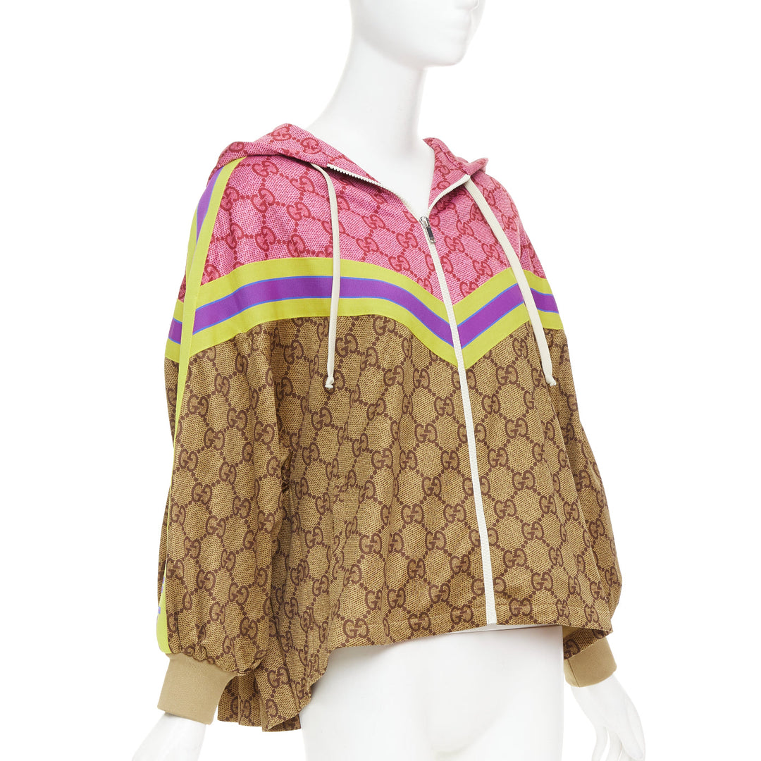 GUCCI 2019 Michele Runway GG Technical Pleats GG monogram flared track jacket XS