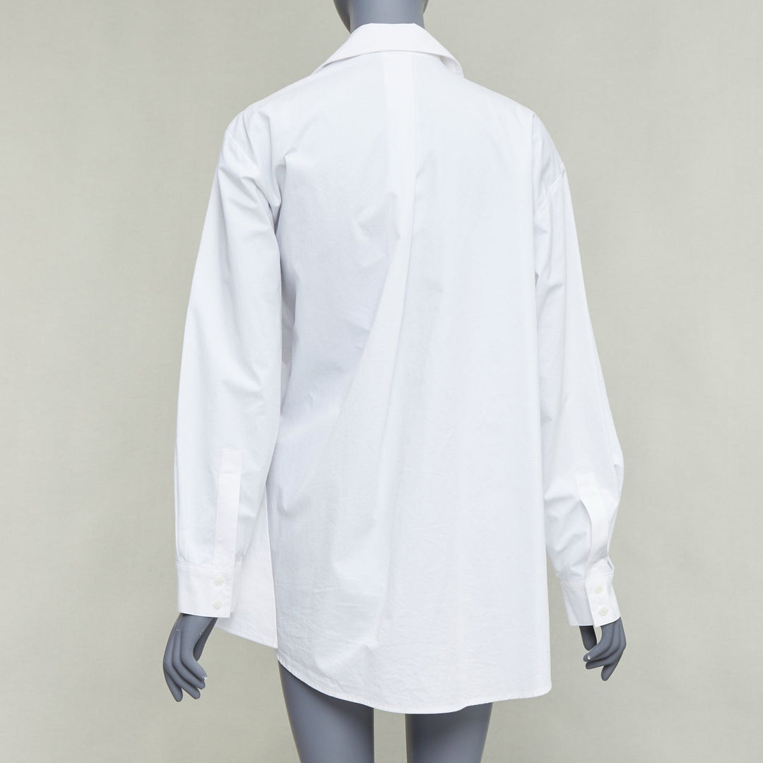 KIMHEKIM Tonight Venus gathered pearl button asymmetric oversized shirt FR36 S