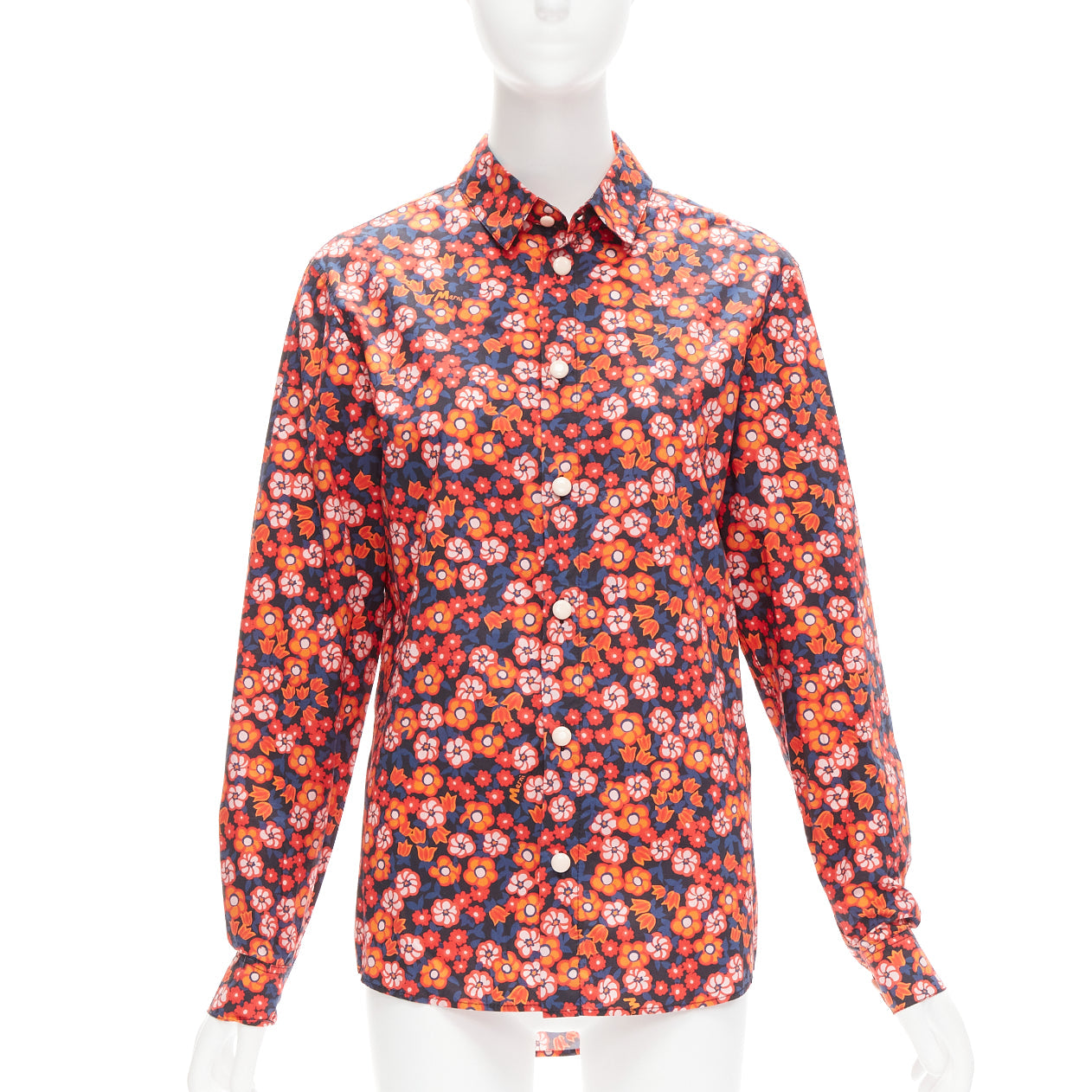 MARNI◆ブラウス/38/シルク/BLU/総柄/肩日焼け有 MARNI | シルクシャツ＆ブラウス ブルー レディース | YOOX