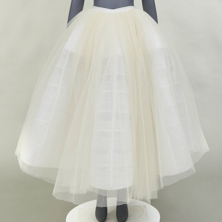 ALEXANDRE VAUTHIER cream white tulled caged crinoline full skirt