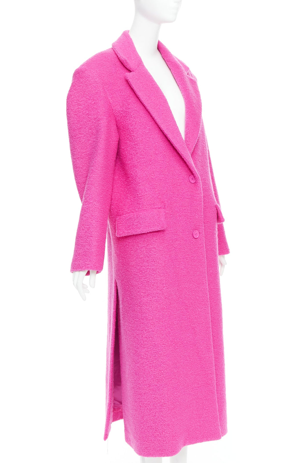 VALENTINO 2022 Runway PPInk hot pink wool blend long coat IT44 L