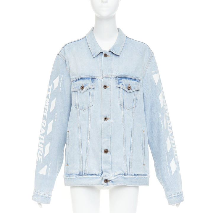 OFF-WHITE Virgil Abloh 2013 Temperature print blue white washed denim jacket M