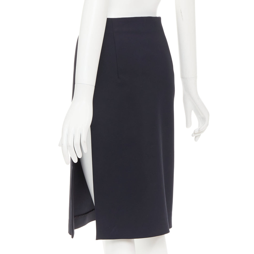 COPERNI black cotton blend high waist high slit pencil skirt IT38 XS