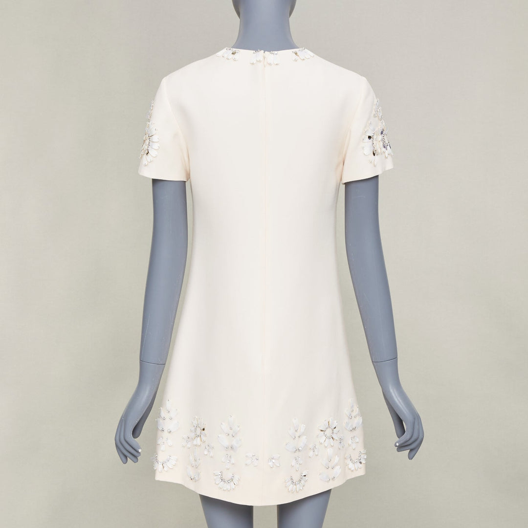 VALENTINO 2021 Bridal San Gallo ivory floral crystal dress IT40 S Meghan Markle