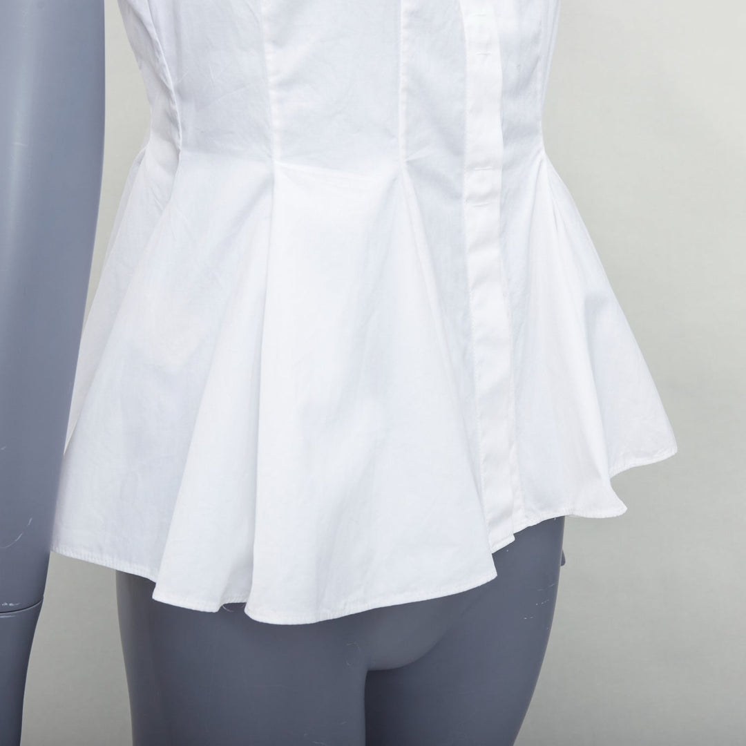 GIAMBATTISTA VALLI white cotton peplum panelled shirt IT38 XXS