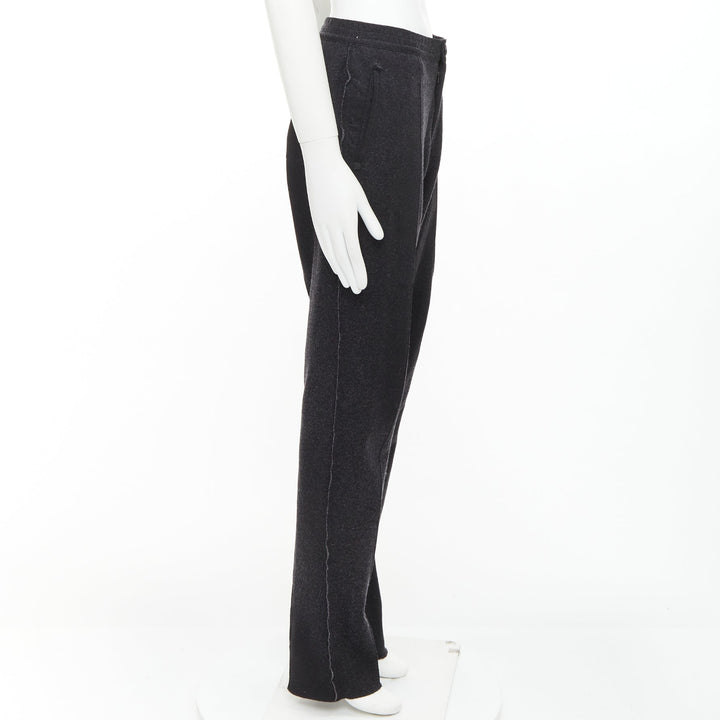 LANVIN grey wool blend raw edge elastic waistband jogger pants FR46 S