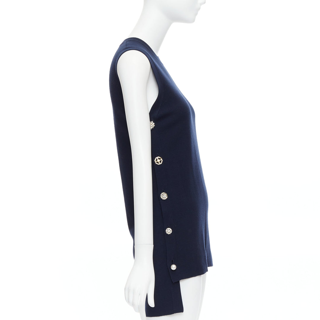 Female mannequin wearing Adam Lippes Navy Fabric Women Casual Dress in Size  XS | Available at JHROP