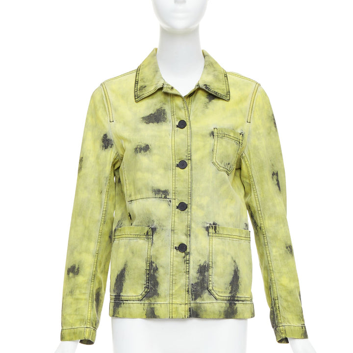 CHRISTIAN DIOR 2020 green acid wash tie dye CD overshirt jacket FR38 M