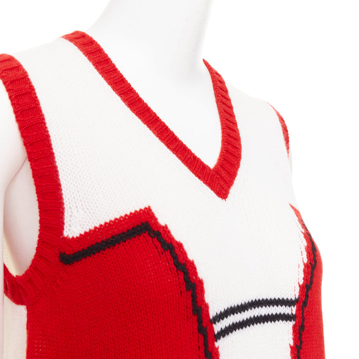 PRADA 2016 Runway 100% cashmere colorblocked intarsia sweater vest IT38 XS