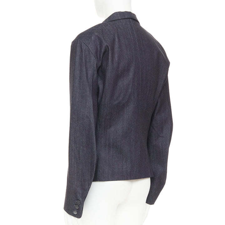 NEMETH Christopher Nemeth indigo blue cotton flap pockets boxy blazer jacket L