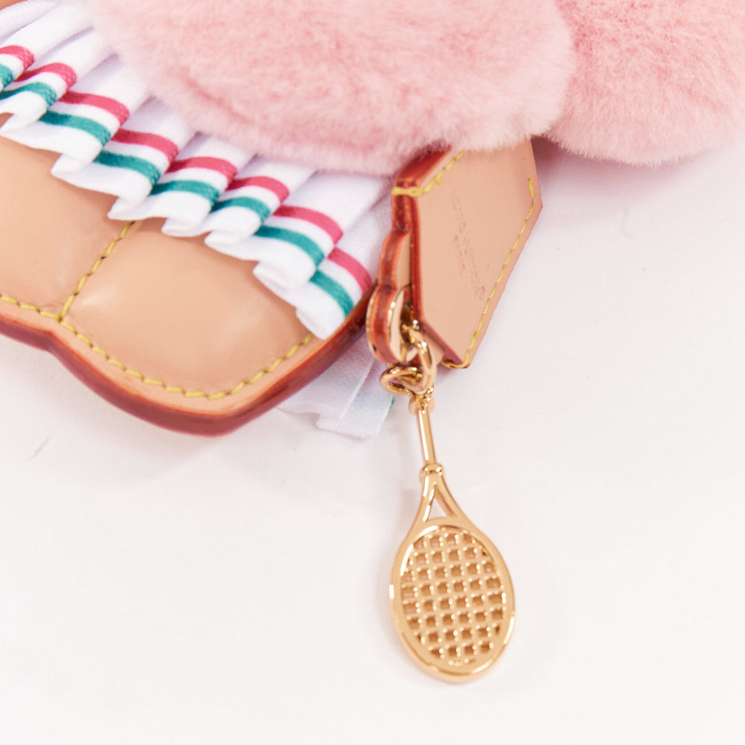 rare LOUIS VUITTON Vivienne Fashionista Tennis pink mink leather bag charm