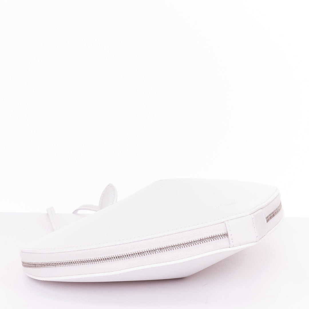 ALAIA 2022 Le Coeur white smooth calfskin sculptural leather heart crossbody bag