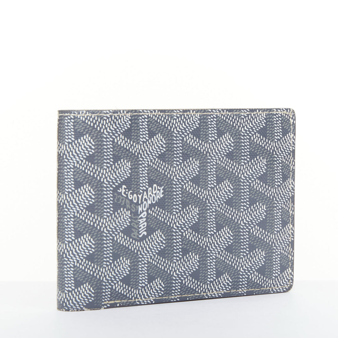 GOYARD Victoire grey Goyardine coated canvas monogram bifold credit card wallet