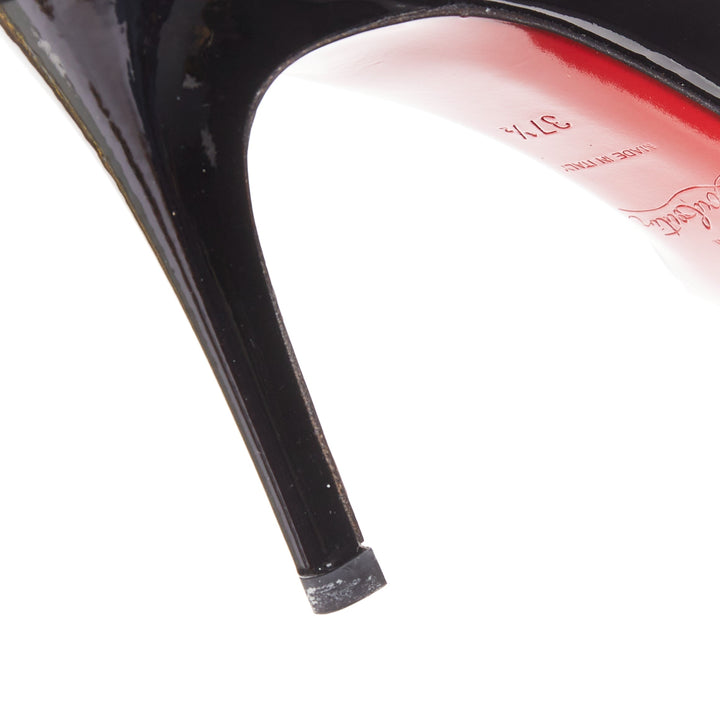 CHRISTIAN LOUBOUTIN You You 85 black patent leather peep toe heels EU37.5