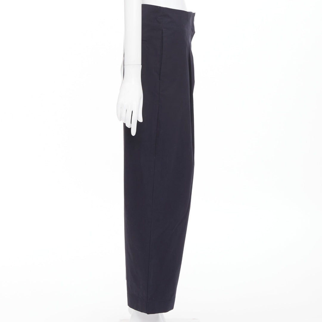 STUDIO NICHOLSON Dordoni darkest navy peached powder wide volume pants US0 XS