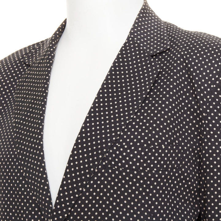 YOHJI YAMAMOTO Pour Homme black white polka dot unstructured blazer JP3 L
