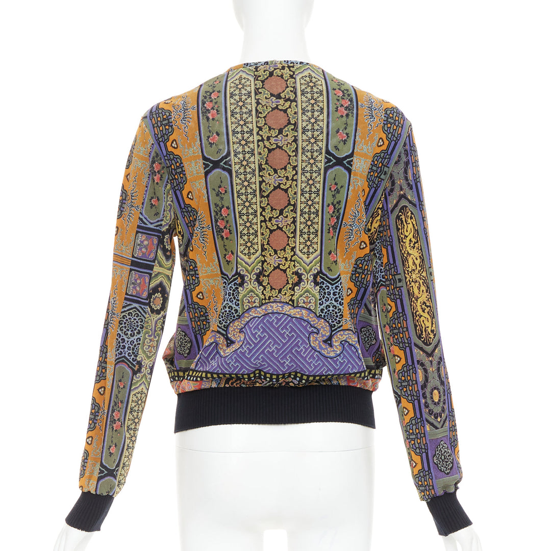 rare VIVIENNE TAM purple Dynasty chinoiserie dragon birds print bomber jacket