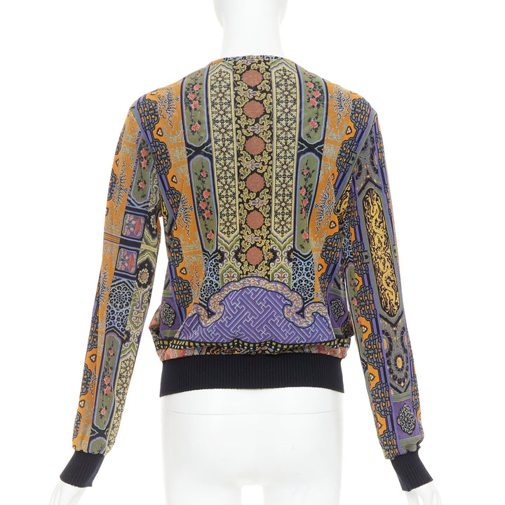 rare VIVIENNE TAM purple Dynasty chinoiserie dragon birds print bomber jacket