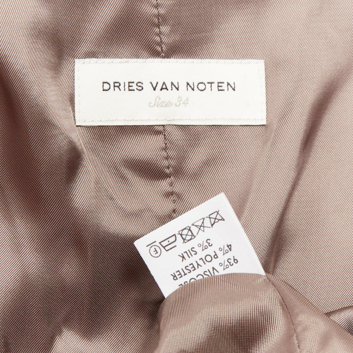 DRIES VAN NOTEN 2016 Runway metallic silver purple sequin wing blazer FR34 XS