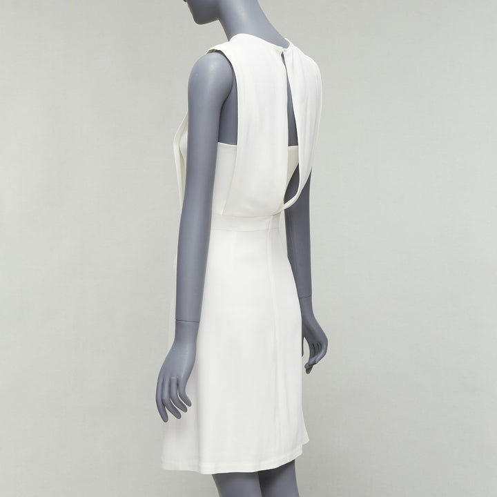THEORY Rimlan white silky layered top A-line dress US0 XS