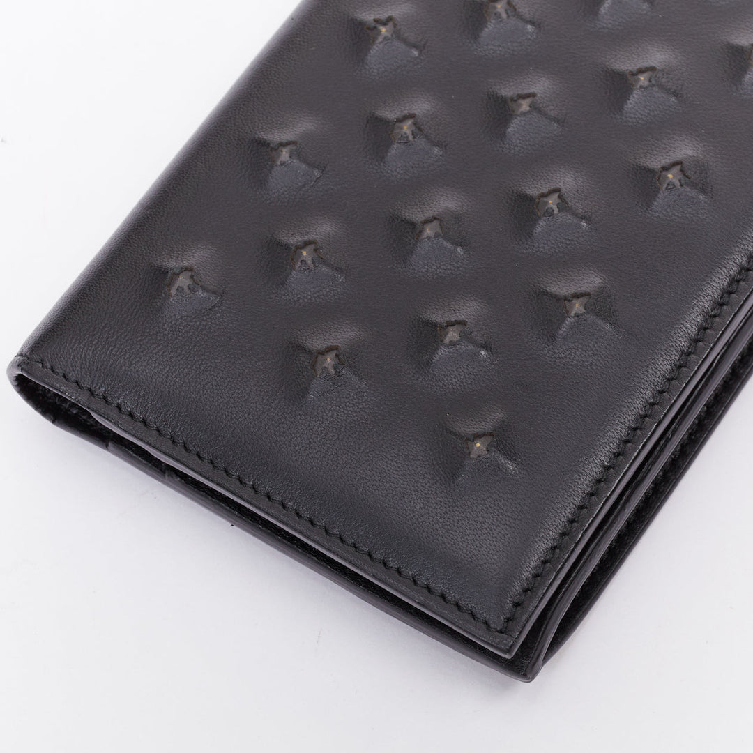 BOTTEGA VENETA black pierced stud details rectangular bifold purse wallet