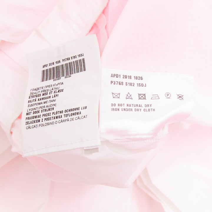 PRADA 2018 Runway Neon Technical  Tulle Abito pink rubber logo dress IT38 XS