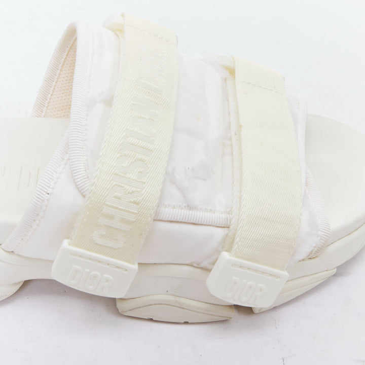 CHRISTIAN DIOR D-Wander cream CD logo chunky technical slides EU38