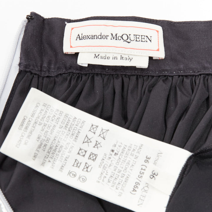 ALEXANDER MCQUEEN 2022 metallic silver flared knee length circle skirt IT36 XXS