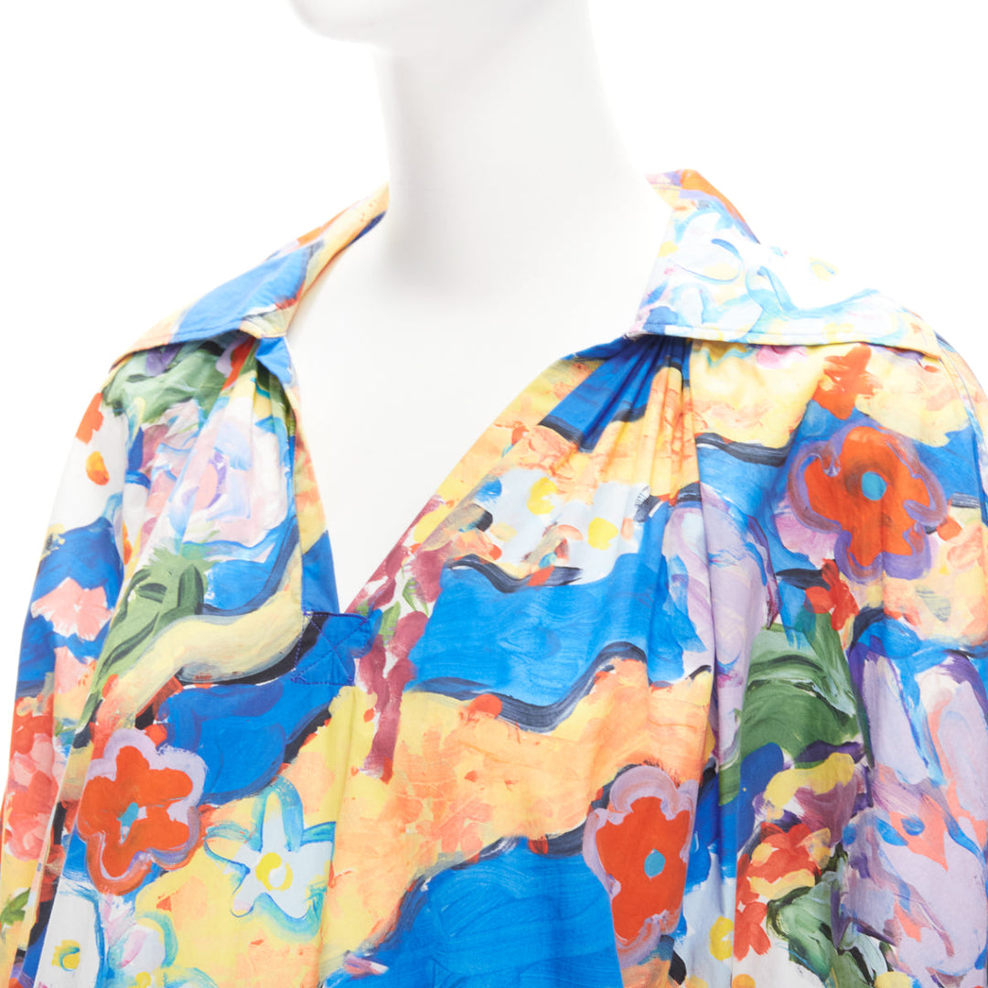 MARNI Flaminia Veronesi 2022 multicolour floral paint batwing dress IT36 XS