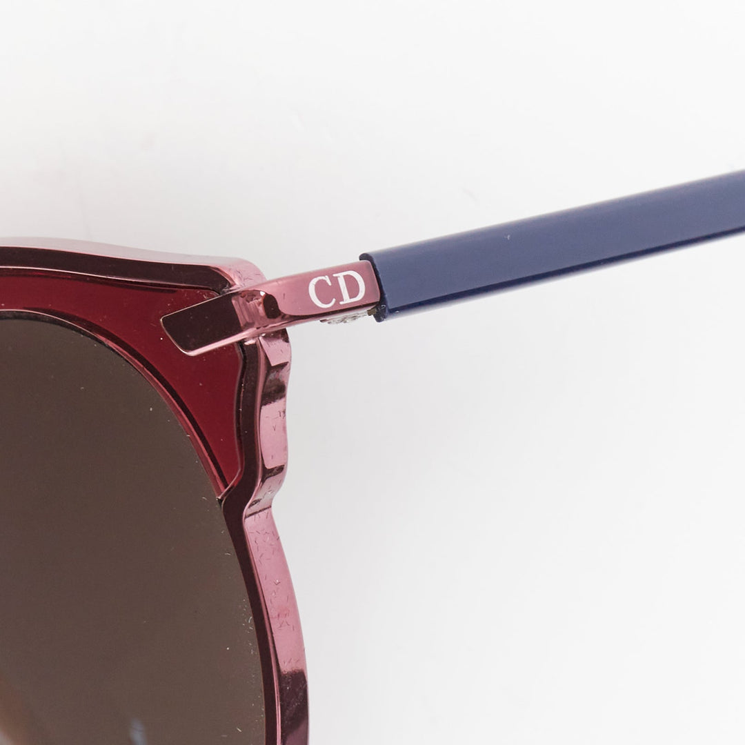 DIOR SoReal NSZL3 burgundy blue metal bridge aviator sunglasses