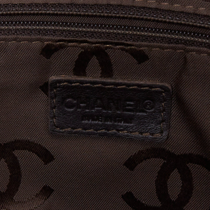 CHANEL Wild Stitch Surpique  brown lambskin leather matelasse bowler bag