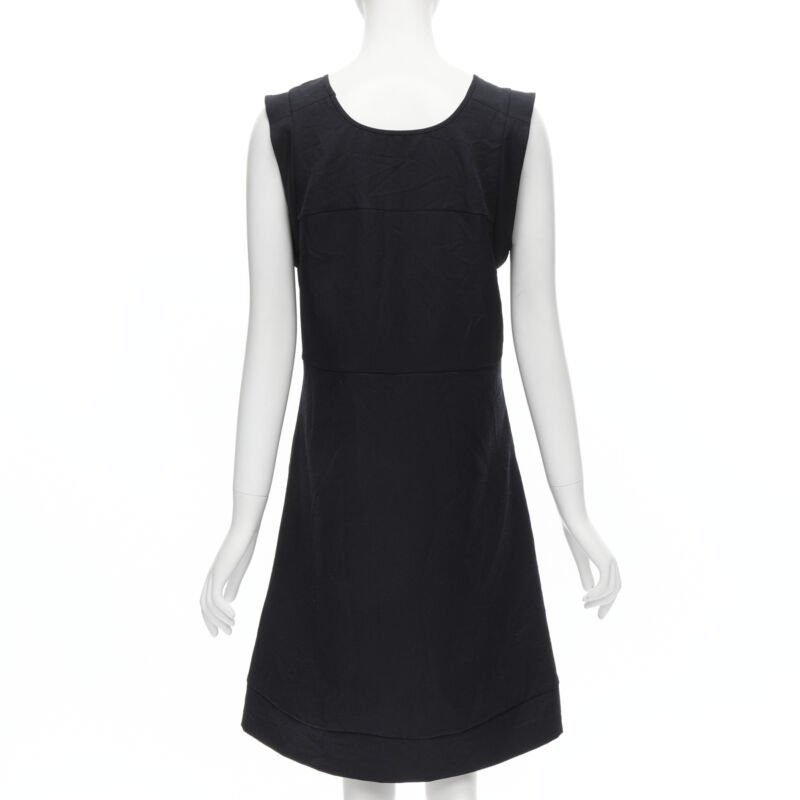 MARNI navy blue crinkled scoop neck boxy dress IT42 S