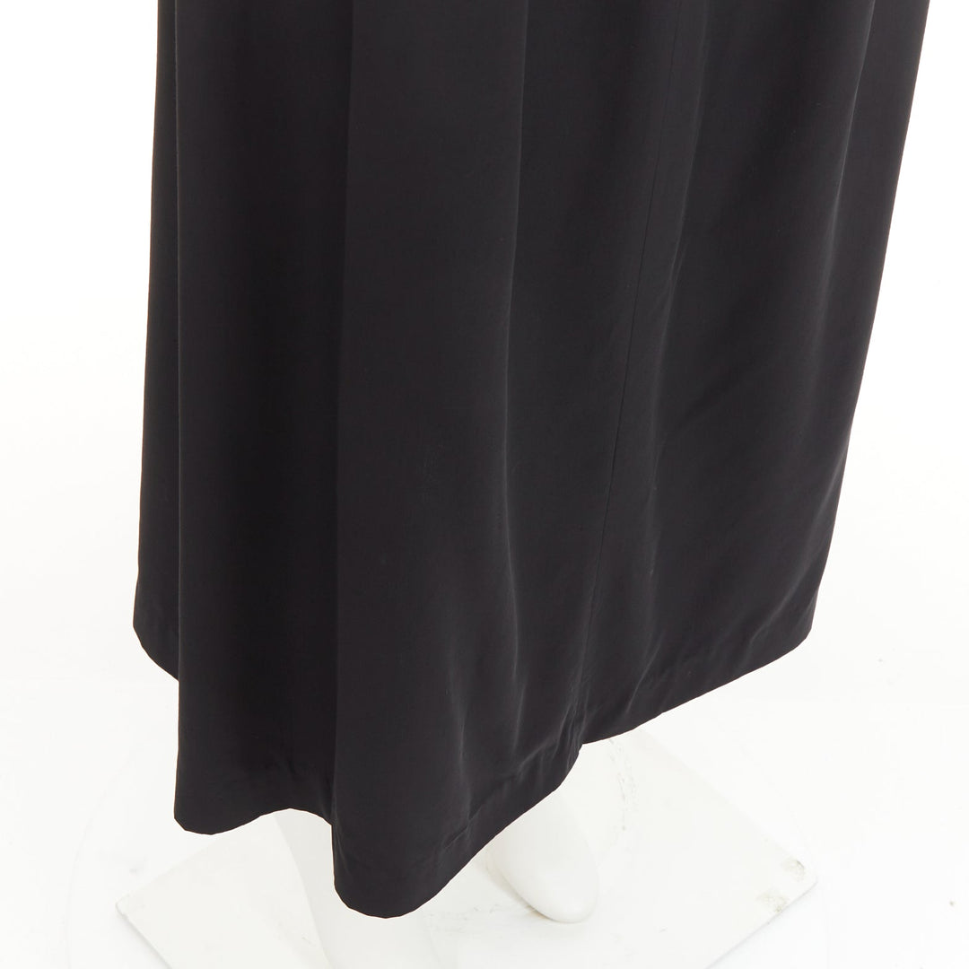 THE ROW black viscose pleated waist silk lined high waist midi skirt US0 XS