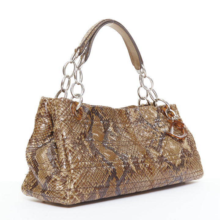 DIOR Lady Dior Soft Limited Edition brown Cannage scaled leather east west bag